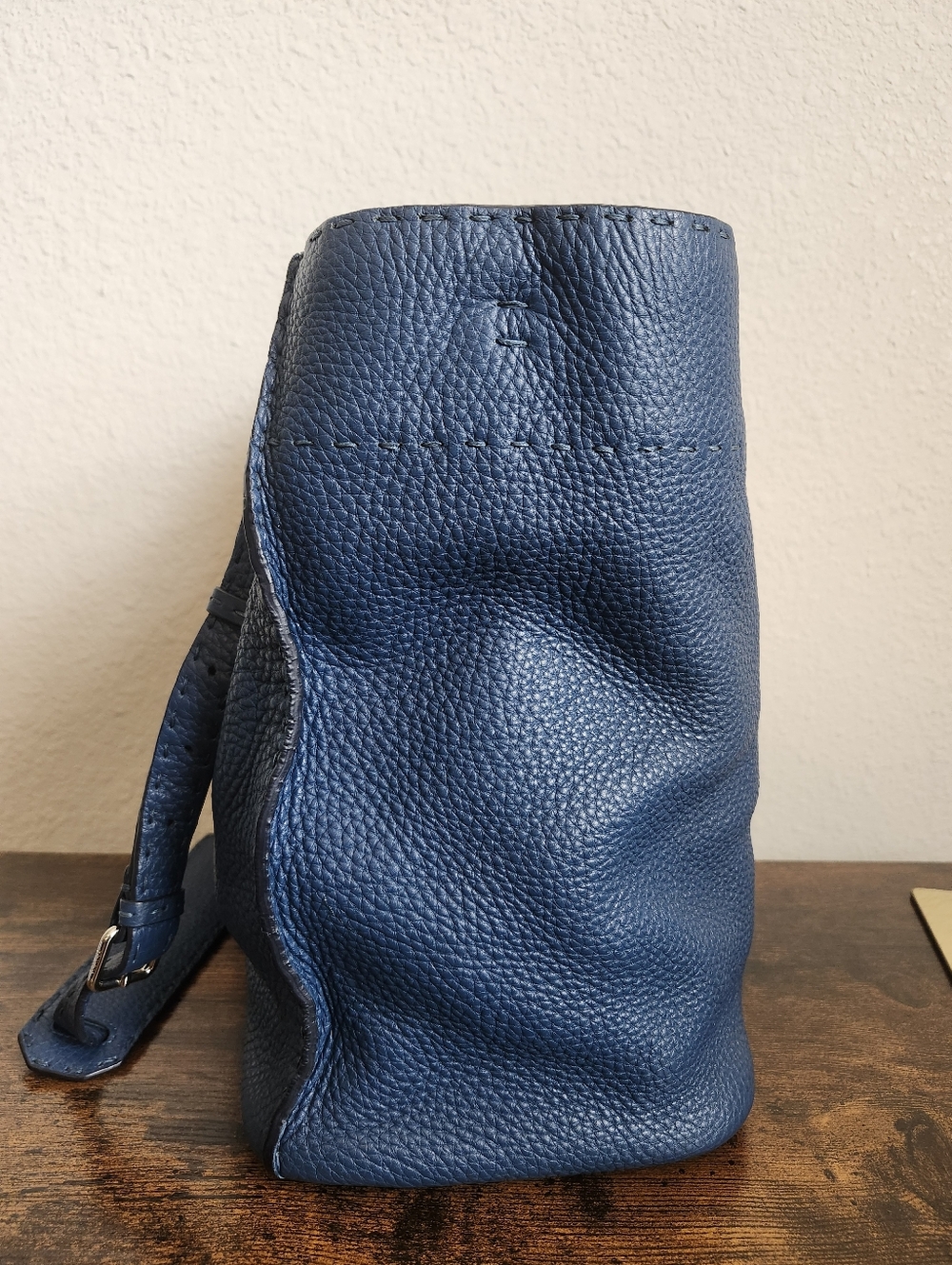 Fendi Blue Selleria Leather Anna Bag - Picture 4 of 16